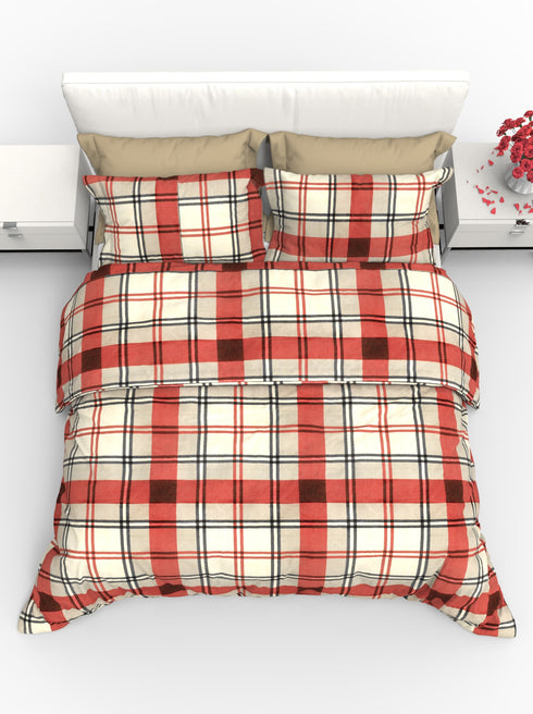 Carmel King 100% Cotton Satin King Size Bedsheet with 2 Pillow Covers - Extra Soft - 220 TC Satin Weave - 4